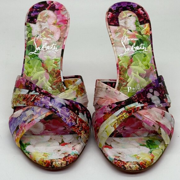 Christian Louboutin NICOLE IS BACK 85 Mules Sandals Heels Shoes Blooming - Picture 7 of 14